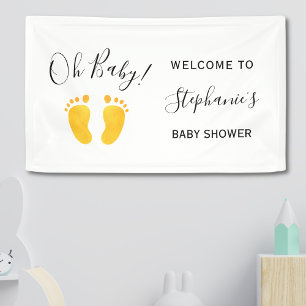 Oh Baby Yellow Welcome Baby shower Spandoek