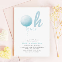 Oh Baby Zachte Pastelblauwe Ballon Baby Shower voo