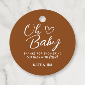 Oh Baby Zadelbruin Baby shower Dank u bericht Bedankjes Labels