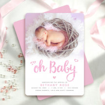 Oh Baby Zoete Moderne Chic Roze Meisje Geboorte Fo