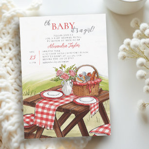 Oh Baby Zomer Picknick Park Pret Cute Meisje Showe Kaart