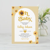 Oh Baby Zonnebloemen Arch Boho Baby shower Kaart (Staand voorkant)