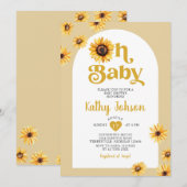 Oh Baby Zonnebloemen Arch Boho Baby shower Kaart (Voorkant / Achterkant)