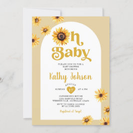 Oh Baby Zonnebloemen Arch Boho Baby shower Kaart
