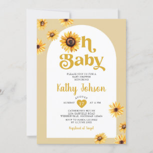 Oh Baby Zonnebloemen Arch Boho Baby shower Kaart