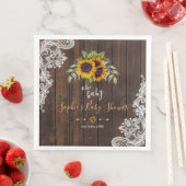 Oh BABY Zonnebloemen Boeket Houten Kant BABY SHOWE Servet (Insitu)