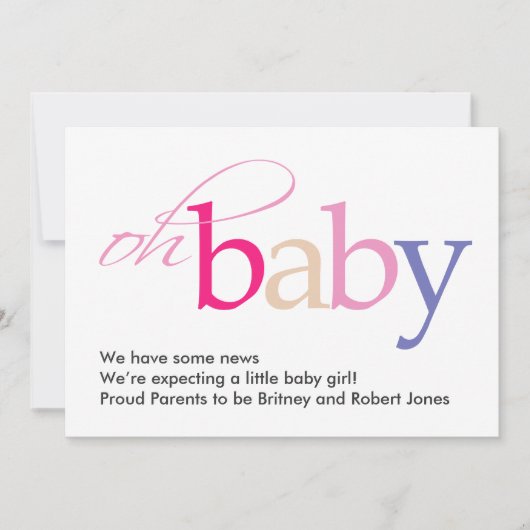 Oh Baby! Zwangerschap Aankondiging (Voorkant)