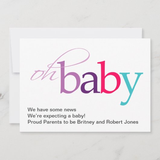 Oh Baby! Zwangerschap Aankondiging (Voorkant)
