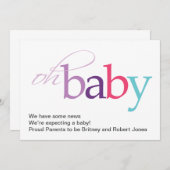 Oh Baby! Zwangerschap Aankondiging (Voorkant / Achterkant)