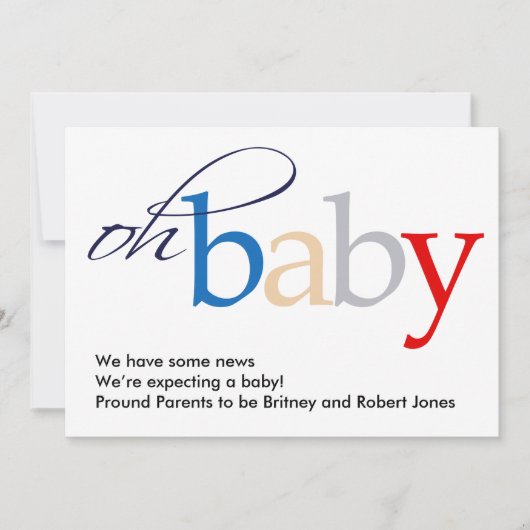 Oh Baby! Zwangerschap Aankondiging (Voorkant)