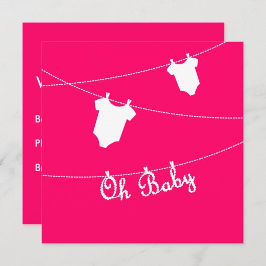 Oh Baby Zwangerschapsaankondiging Aankondiging (Voorkant / Achterkant)