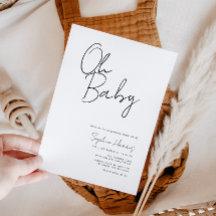 Oh Baby zwart en wit minimalistisch Baby shower