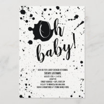 Oh Baby Zwart + Wit Splatter Neutraal Baby shower