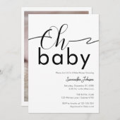 Oh Baby Zwart-wit Trendy Eenvoudige Minimalist Kaart (Voorkant / Achterkant)