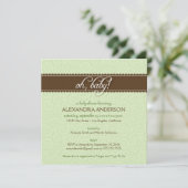 Oh, Baby! Zwemige Baby shower-uitnodiging (munt) Kaart (Staand voorkant)