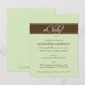 Oh, Baby! Zwemige uitnodiging tot Baby shower (sag (Voorkant / Achterkant)