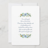 Oh babyblauwe florale baby douche kaart (Achterkant)