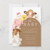 Oh BabyFarm Animals Baby shower Kaart (Voorkant)