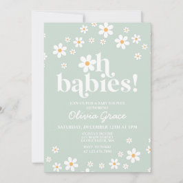 Oh Baby's! Baby Shower in daisygroen Kaart