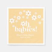 Oh Baby's boho Daisy geel tweeling Baby shower Servet (Voorkant)