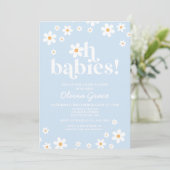 Oh baby's! Daisy bord blauw Baby shower Kaart (Staand voorkant)