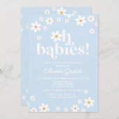 Oh baby's! Daisy bord blauw Baby shower Kaart (Voorkant / Achterkant)