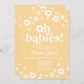 Oh baby's! Daisy geel Baby shower Kaart (Voorkant / Achterkant)