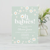 Oh baby's! Daisy groen Baby shower Kaart (Staand voorkant)