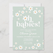 Oh baby's! Daisy groen Baby shower