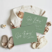 Oh Baby's douche script moderne salie groen Kaart