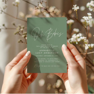 Oh Baby's douche script moderne salie groen Kaart