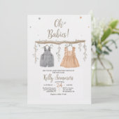 Oh baby's douche uitnodiging (Staand voorkant)