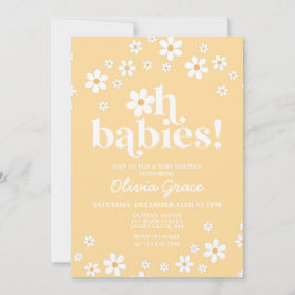 Oh Baby's! Gele baby shower met madeliefjes Kaart
