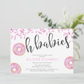 Oh baby's met twee meisjes Donut baby shower Kaart (Staand voorkant)