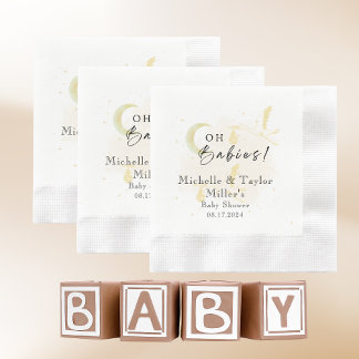 Oh baby's! Neutral Twin Storks-Baby shower Servet
