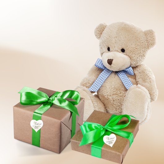 Oh baby's! Neutrale Twin Storks Hart Stickers