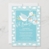 Oh baby's! Ooievaar tweelingjongens Baby shower Ui Kaart (Voorkant)