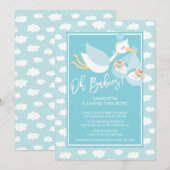 Oh baby's! Ooievaar tweelingjongens Baby shower Ui Kaart (Voorkant / Achterkant)