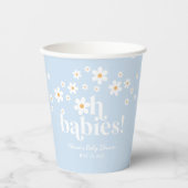 Oh baby's! Retro Daisy blauw Baby showers papieren Papieren Bekers (Voorkant)