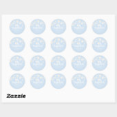 Oh baby's! Retro Daisy blauw boho Baby shower Ronde Sticker (Vel)