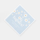 Oh baby's! Retro Daisy blauw boho Baby shower Servet (Hoek)