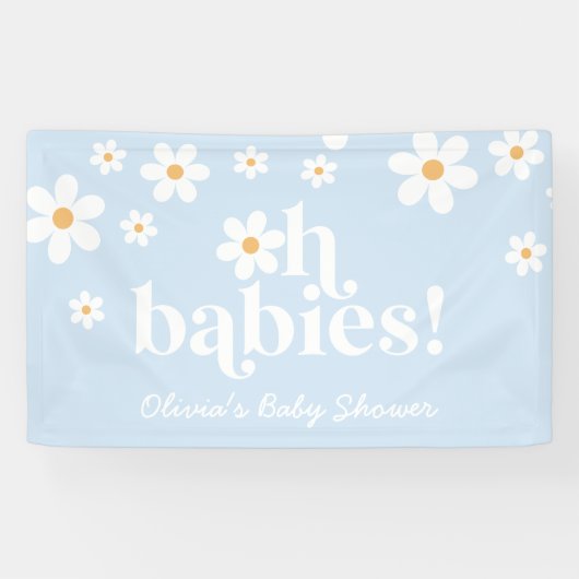Oh baby's! Retro Daisy boho-baby shower Spandoek (Horizontaal)