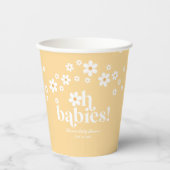 Oh Baby's Retro Daisy geel Baby shower Papieren Bekers (Voorkant)