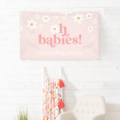 Oh baby's! Retro Daisy Roze Baby shower Banner (Insitu)