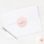 oh baby's Retro Daisy Roze Baby shower Ronde Sticker (Envelop)