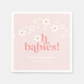Oh Baby's Retro Daisy Roze Boho Baby shower Servet (Voorkant)