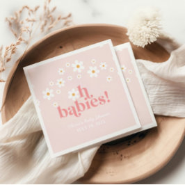 Oh Baby's Retro Daisy Roze Boho Baby shower Servet