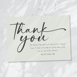 Oh Baby's Sage Green Minimalist Baby shower Bedankkaart