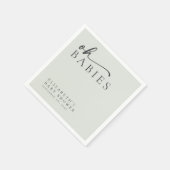 Oh Baby's Sage Green Minimalist Baby shower Servet (Hoek)