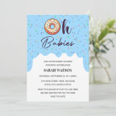 Oh Baby's Sprinkle Donut Twins Baby Boy Shower Kaart (Staand voorkant)